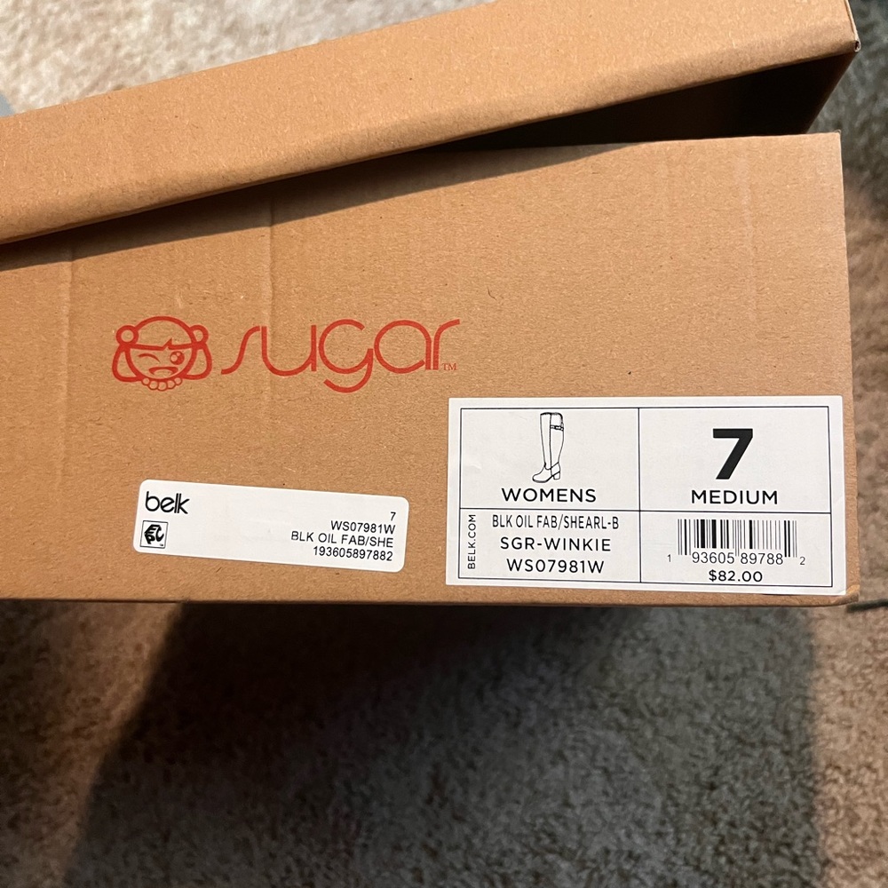 NWT sugar over the knee black boots